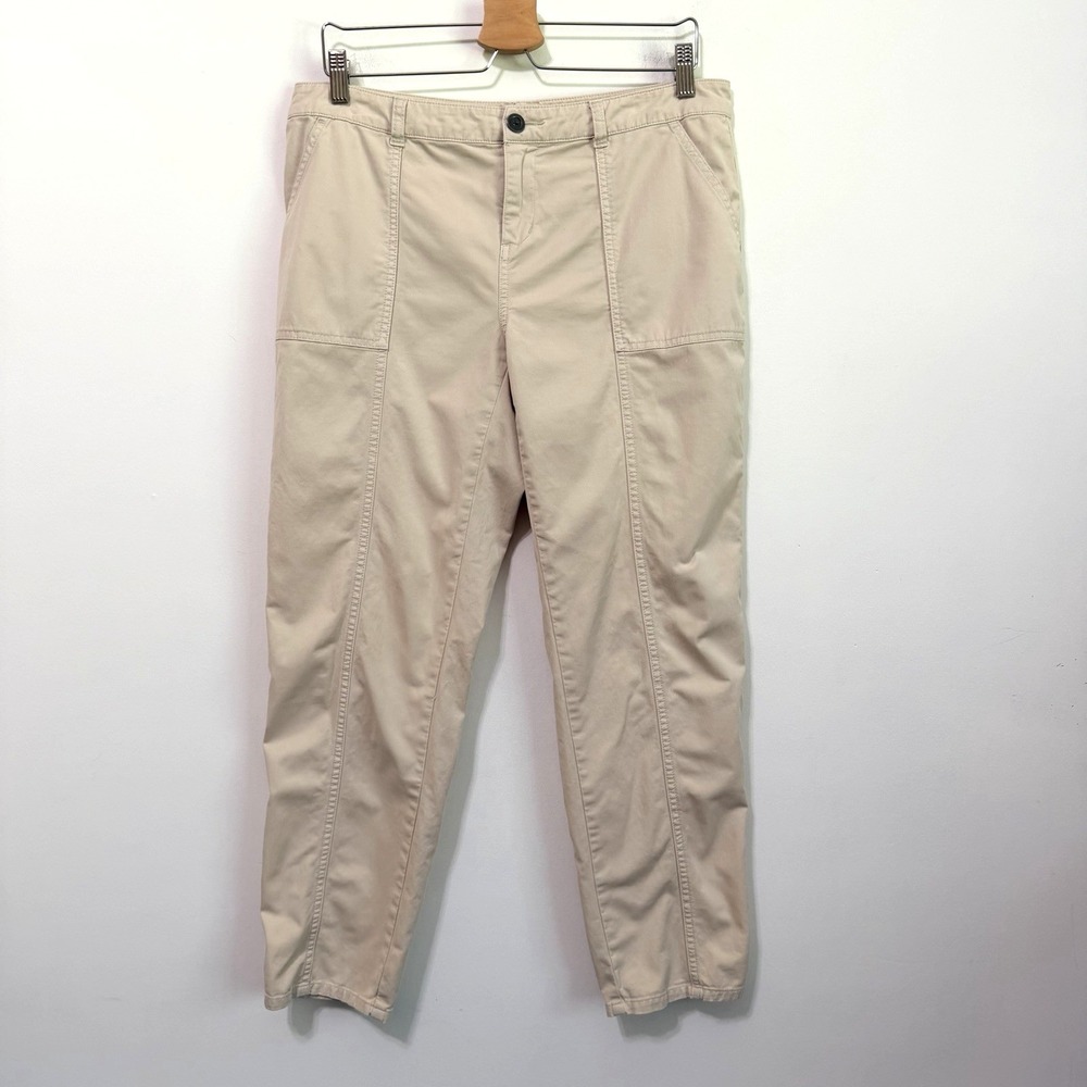 Garnet Hill Khaki Pants Chinos 10 Ankle Stretch Casual‎ Travel 34x28 Preppy
